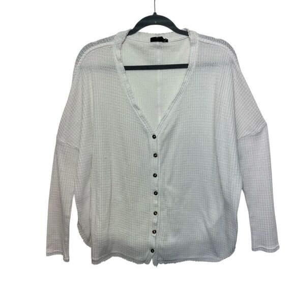 Out From Under UO White Oversized  Button Front Casual Thermal Cardigan, M - Picture 1 of 8